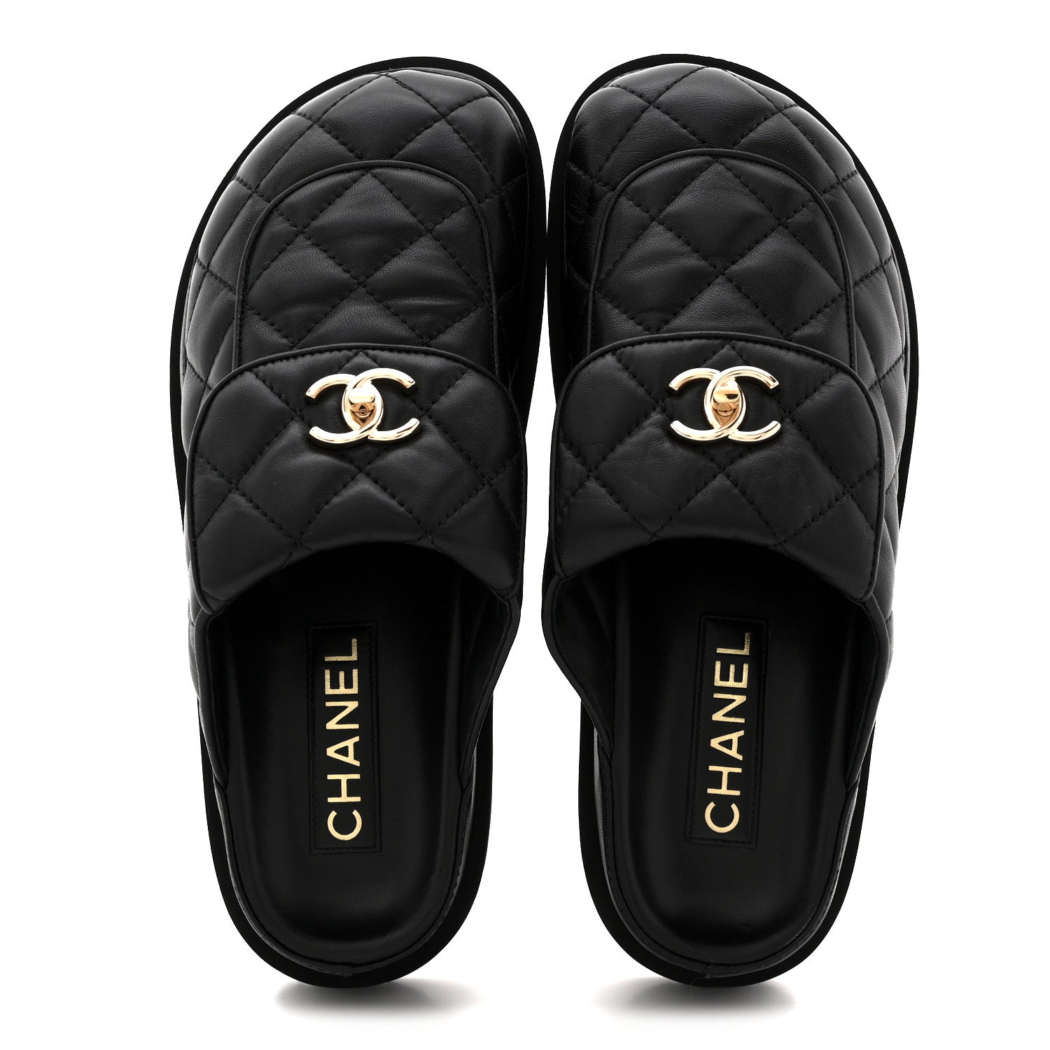Chanel Lambskin Quilted CC Turnlock Mules 38.5 Black 2 of 10