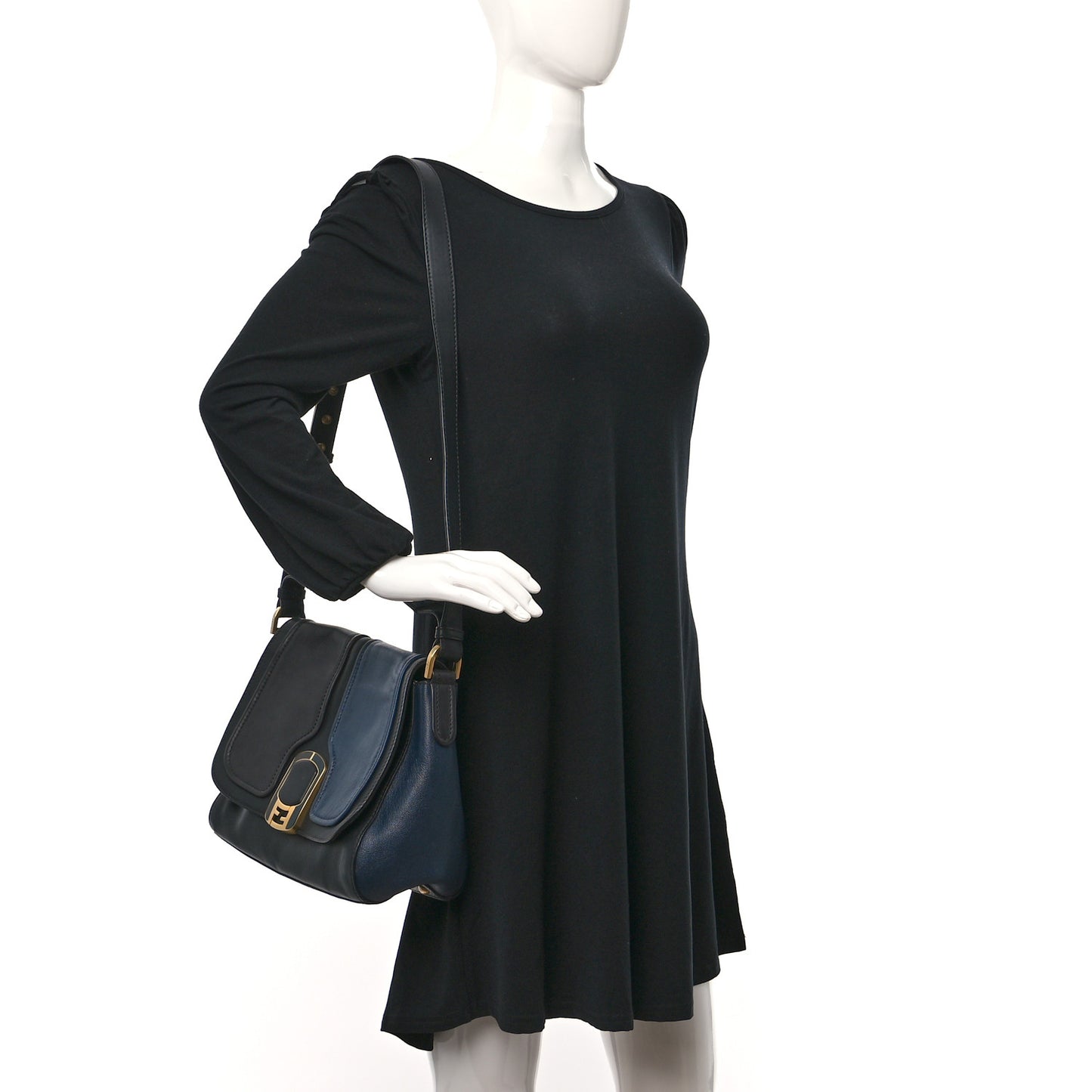 Vitello Dolce Marmol Anna Shoulder Bag Black