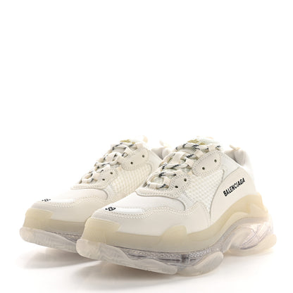 Balenciaga Fabric Mesh Clear Sole Womens Triple S Sneakers 40 White 3 of 8