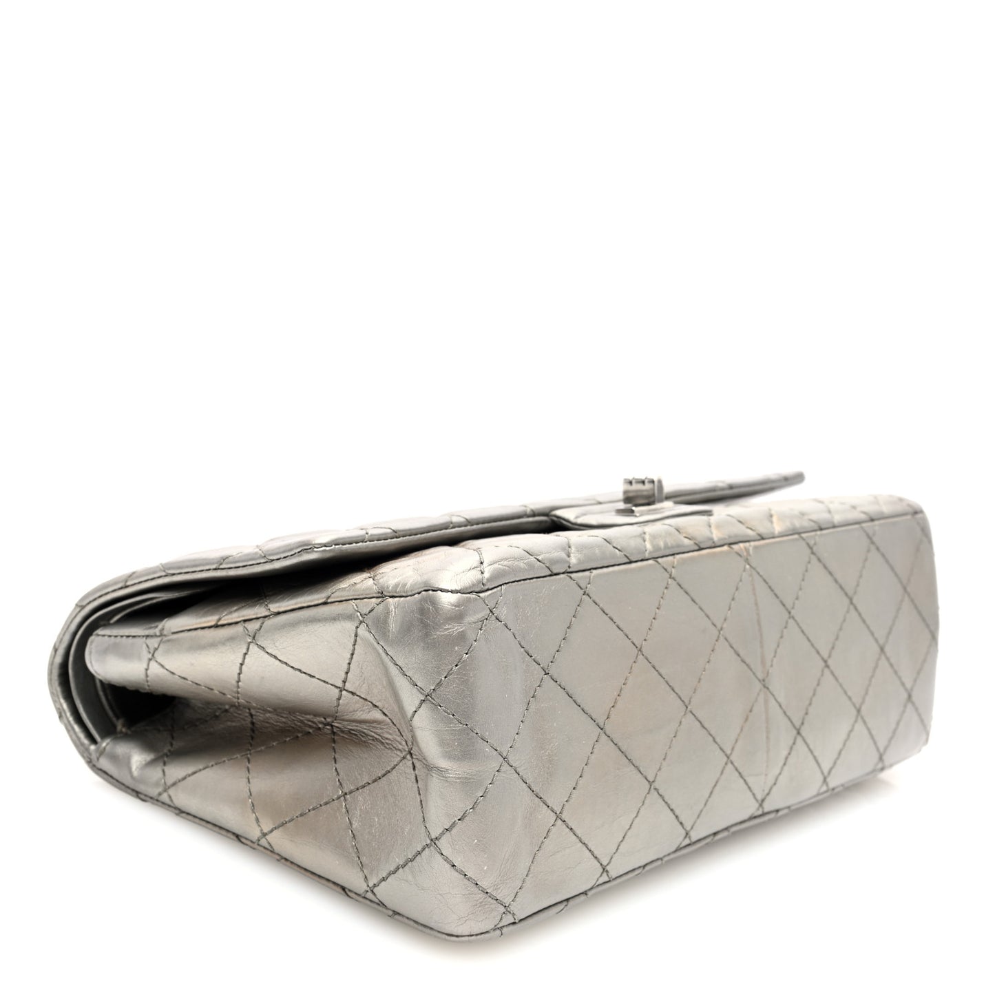 Metallic Aged Calfskin Quilted 2.55 Reissue 226 Flap Silver