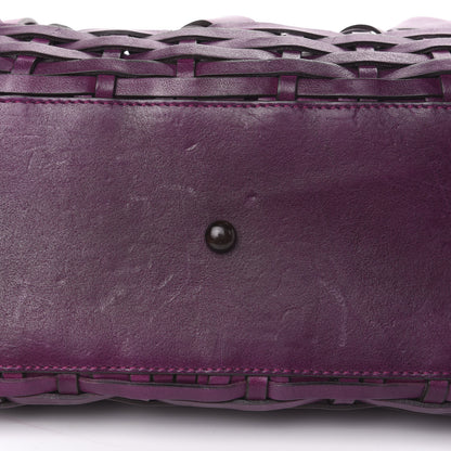 Christian Dior Calfskin Samourai 1947 Intrecciato Frame Bag Fuchsia 8 of 13
