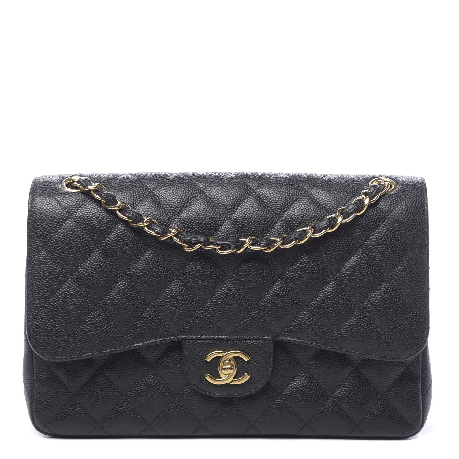 Chanel Caviar Quilted Jumbo Double Flap Black 1 of 12