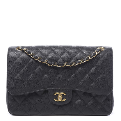 Chanel Caviar Quilted Jumbo Double Flap Black 1 of 12