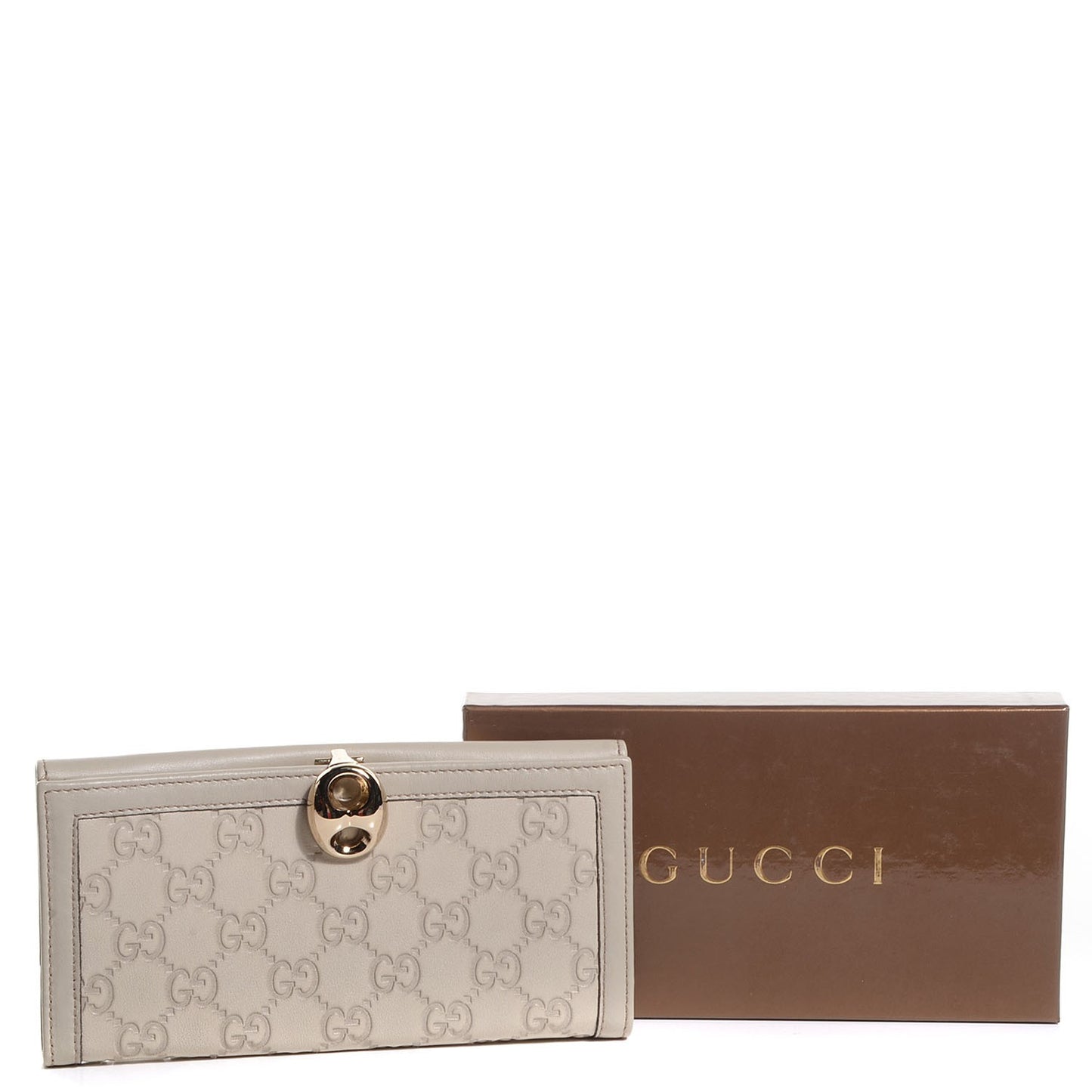Guccissima Wave Continental Wallet Off White