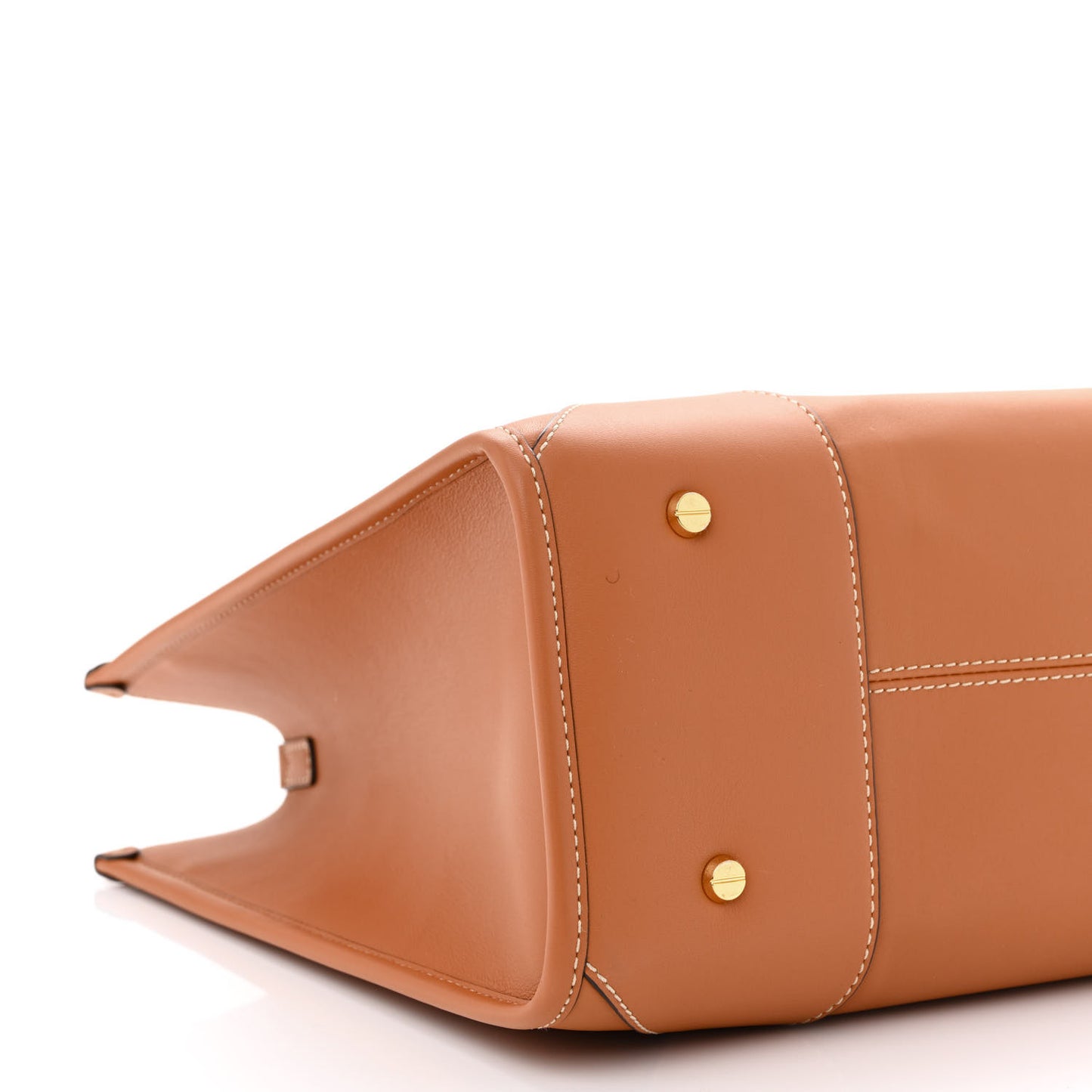 Calfskin Logo Large Tote Cognac