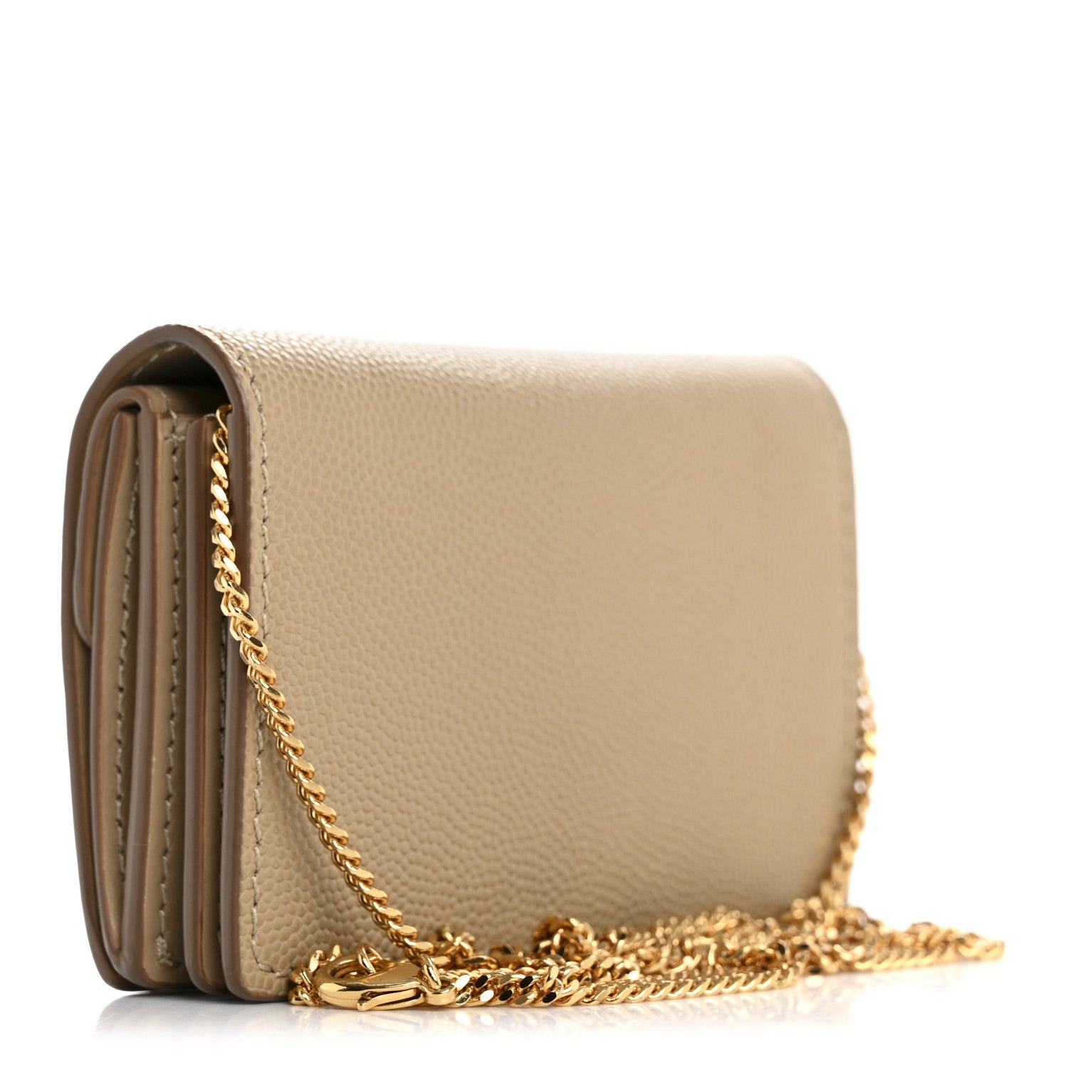 Burberry Grained Calfskin Jessie Chain Card Case Archive Beige 3 of 13