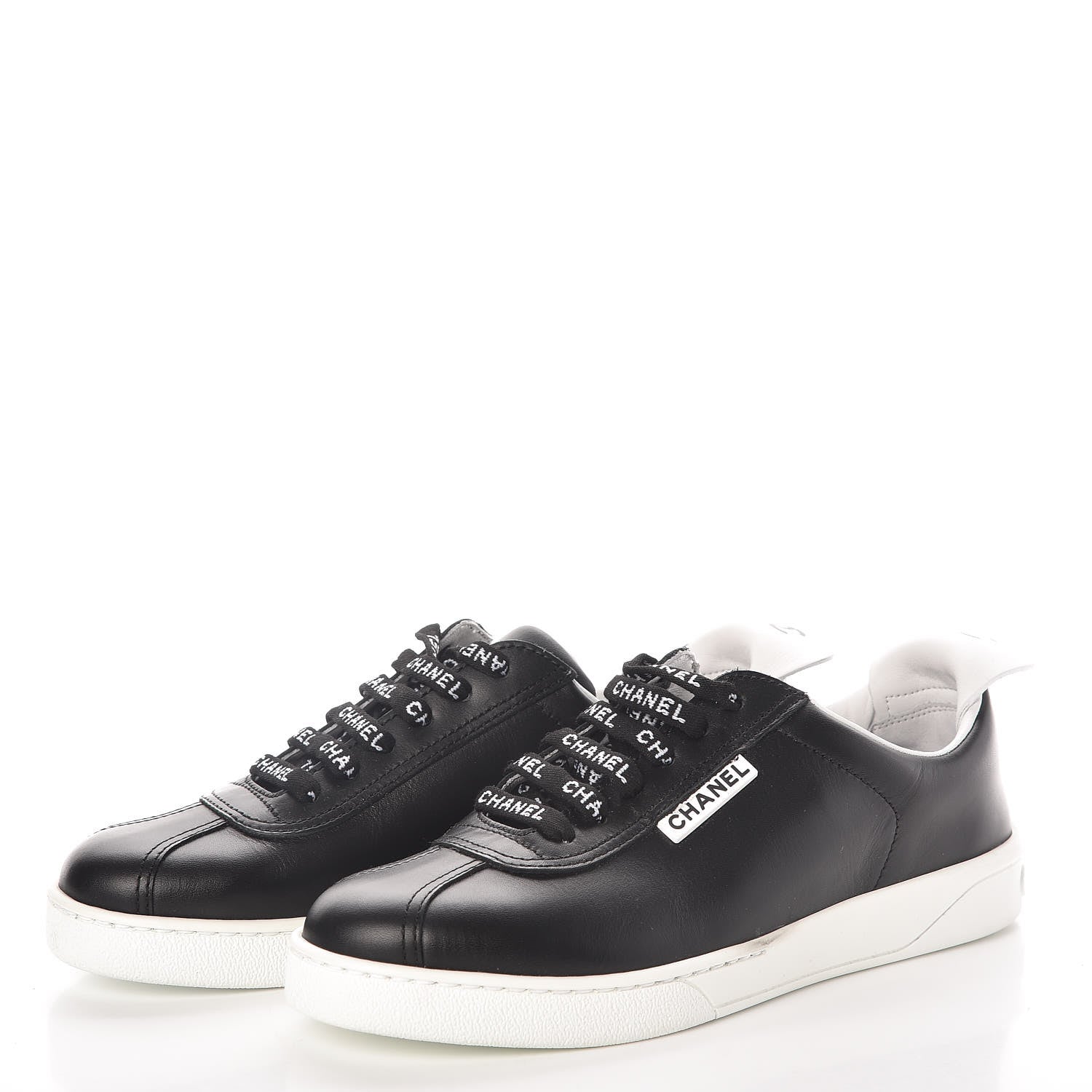 Chanel Calfskin CC Womens Sneakers 36 Black 3 of 8