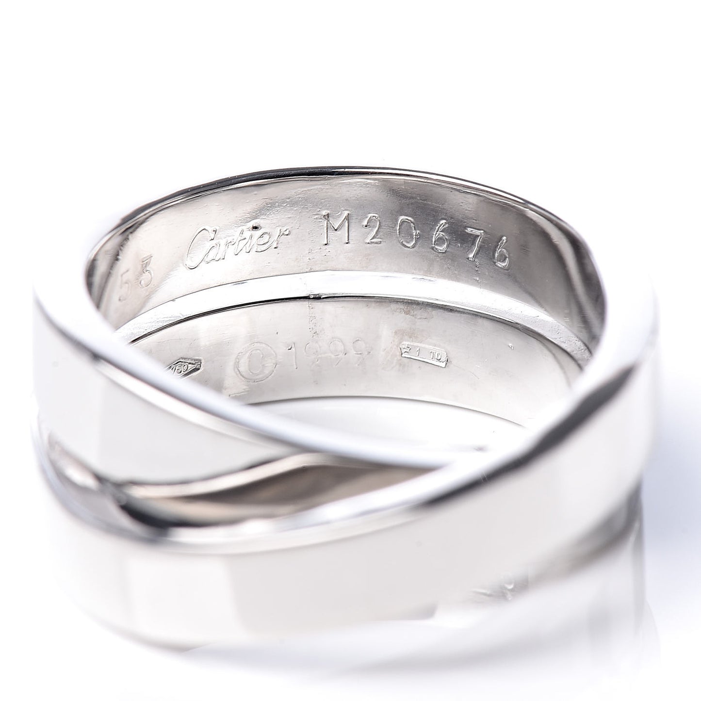 18K White Gold 9mm Paris Nouvelle Vague Ring 53 6.25