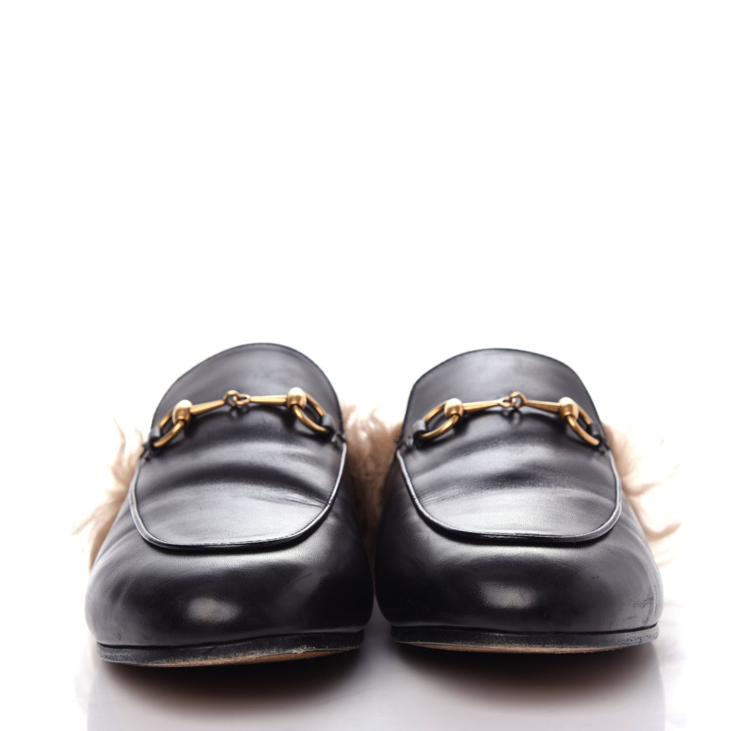 Gucci Calfskin Fur Womens Princetown Slippers 40 Black 2 of 10