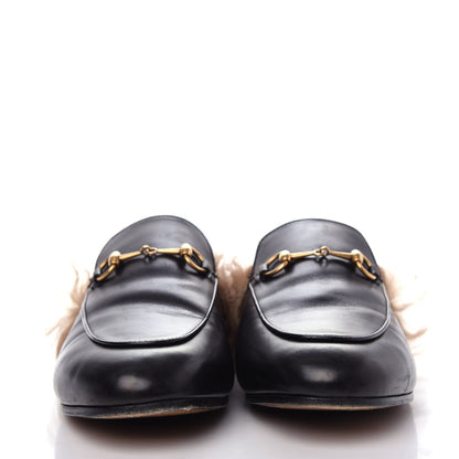 Gucci Calfskin Fur Womens Princetown Slippers 40 Black 2 of 10