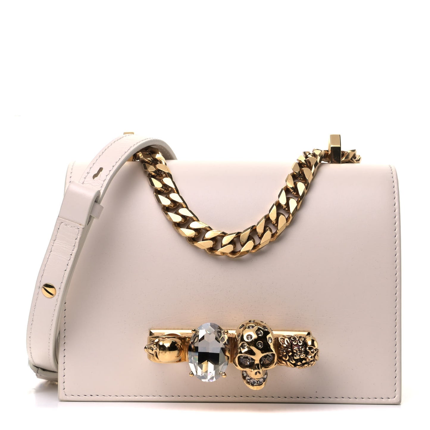 Calfskin Knuckle Crossbody Off White