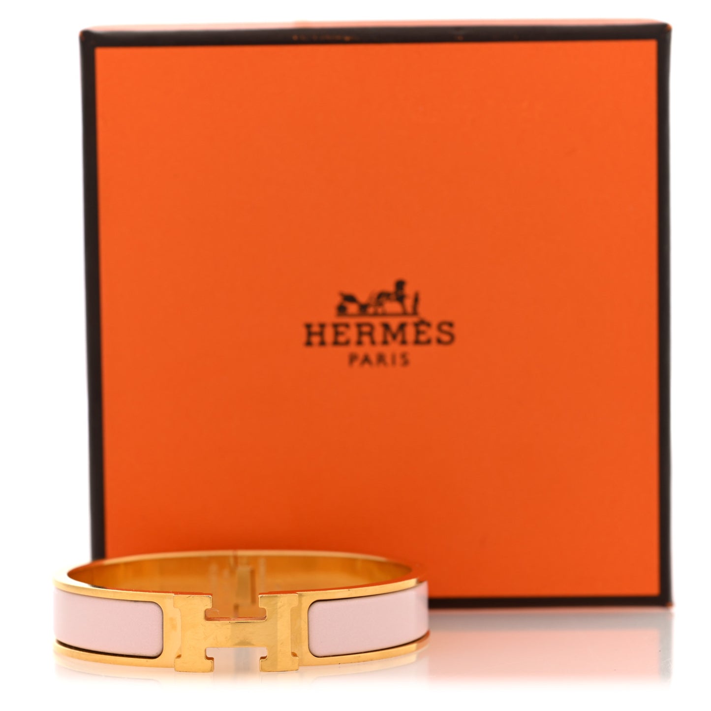 Enamel Narrow Clic Clac H Bracelet PM Rose Dragee