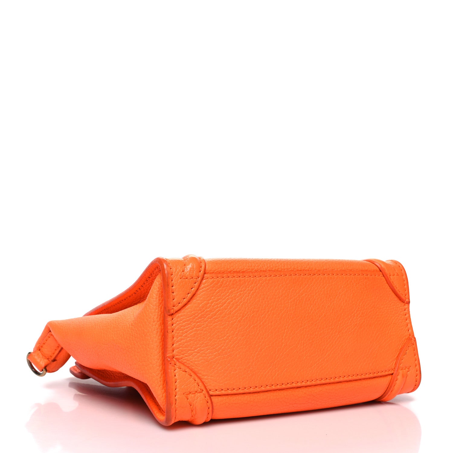 Celine Drummed Calfskin Nano Luggage Bright Orange 4 of 14