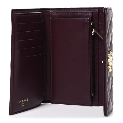 Chanel Caviar Quilted Chain Embossed CC Medium Flap Wallet Dark Burgundy 5 of 8