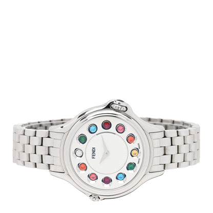 Fendi Stainless Steel Diamond Topaz 38mm Crazy Carats Rotating Gem Quartz Watch 4 of 7