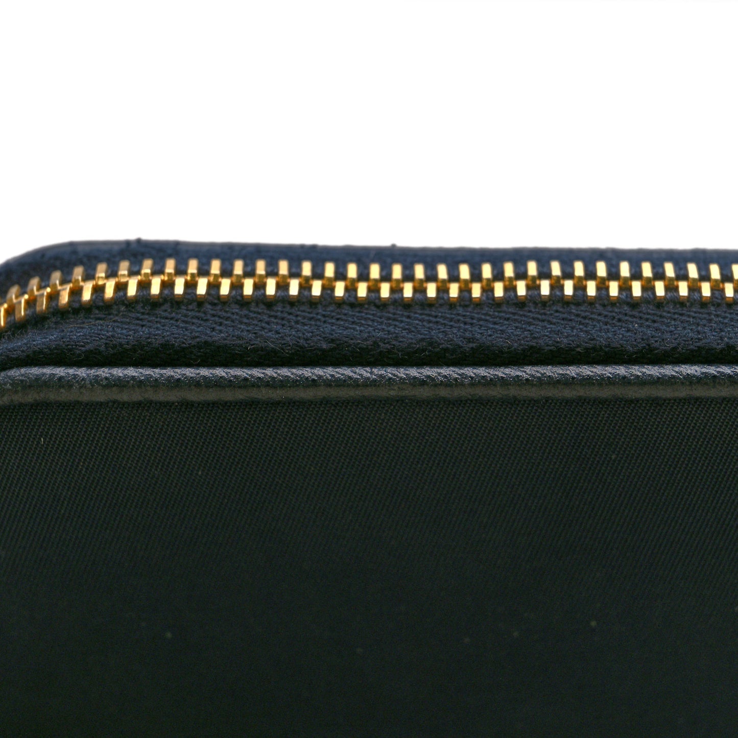 Tessuto Nylon Metal Zip Around Wallet Bleu