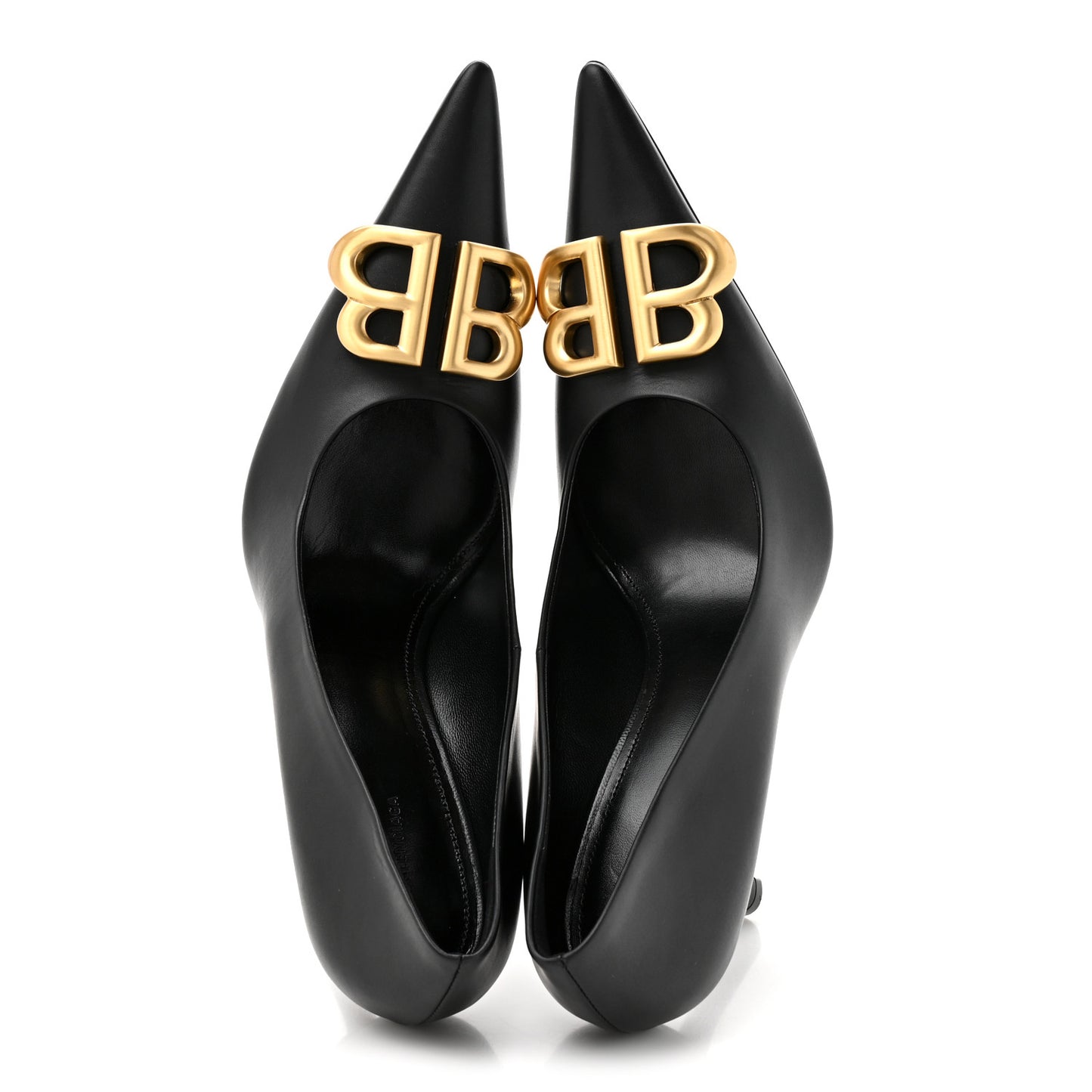 Shiny Soft Calfskin BB Flex 90mm Pumps 39 Black Gold