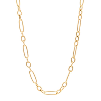 Roberto Coin 18K Yellow Gold Alternating Oval Link Short Necklace 1 of 4