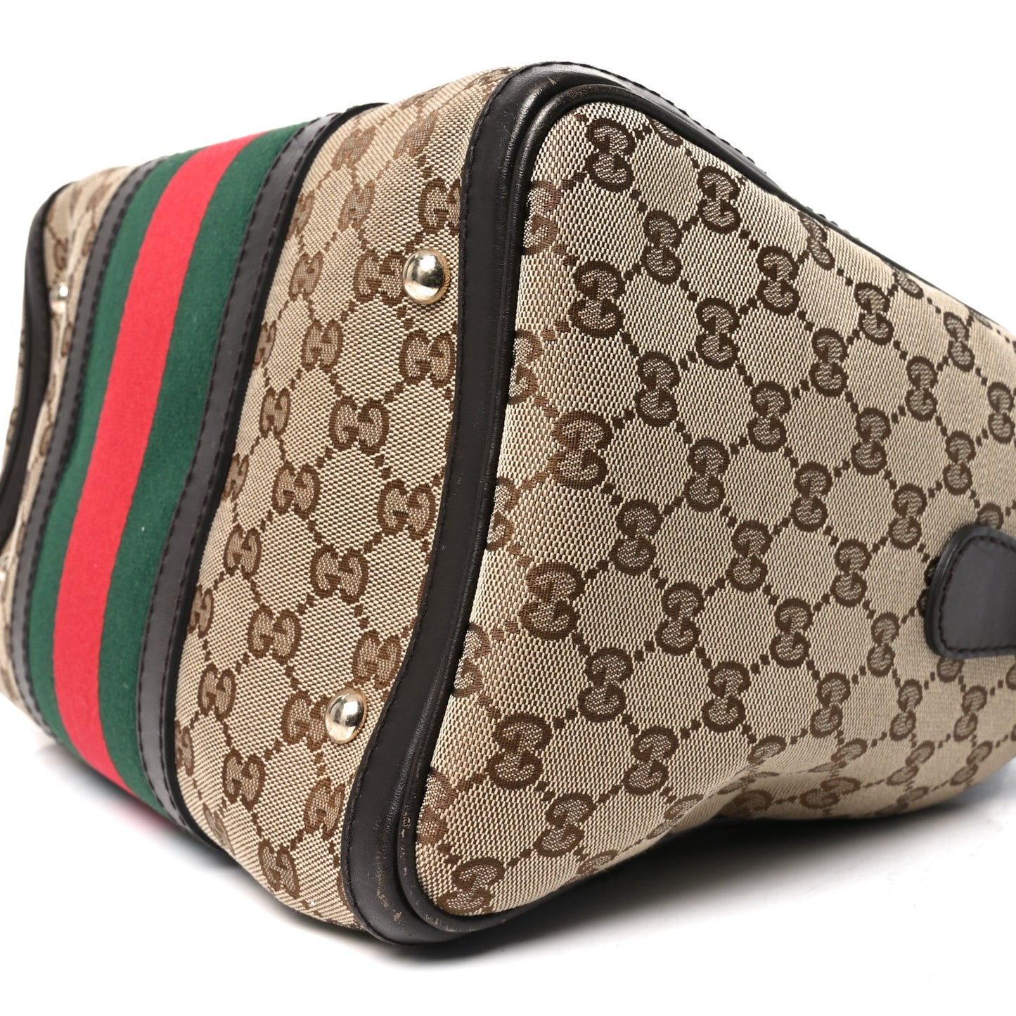 Monogram Selleria Calfskin Vintage Web Medium Boston Beige Ebony Cocoa