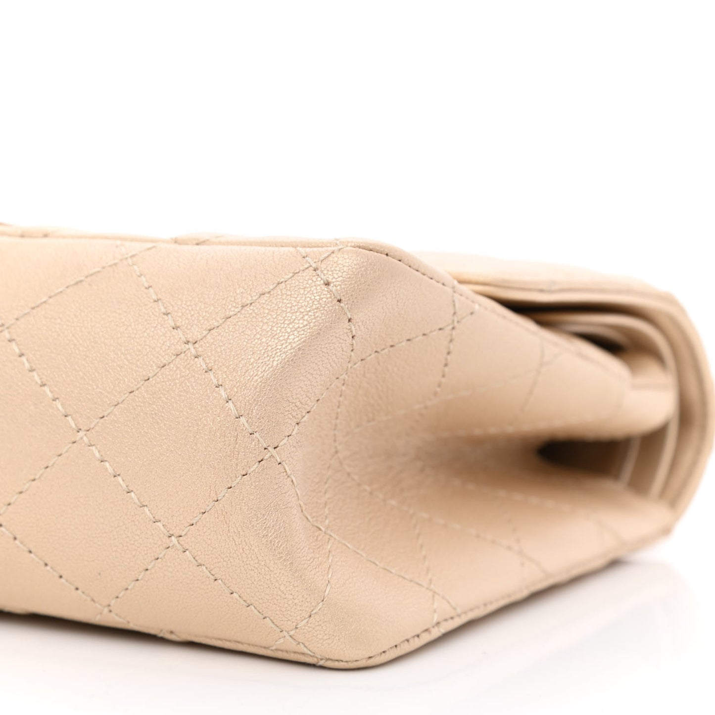Metallic Sheepskin Quilted 2.55 Reissue 226 Flap Pale Gold