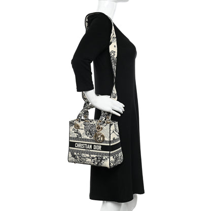 Christian Dior Canvas Embroidered Zodiac Toile De Jouy Medium Lady D-Lite Latte 2 of 9
