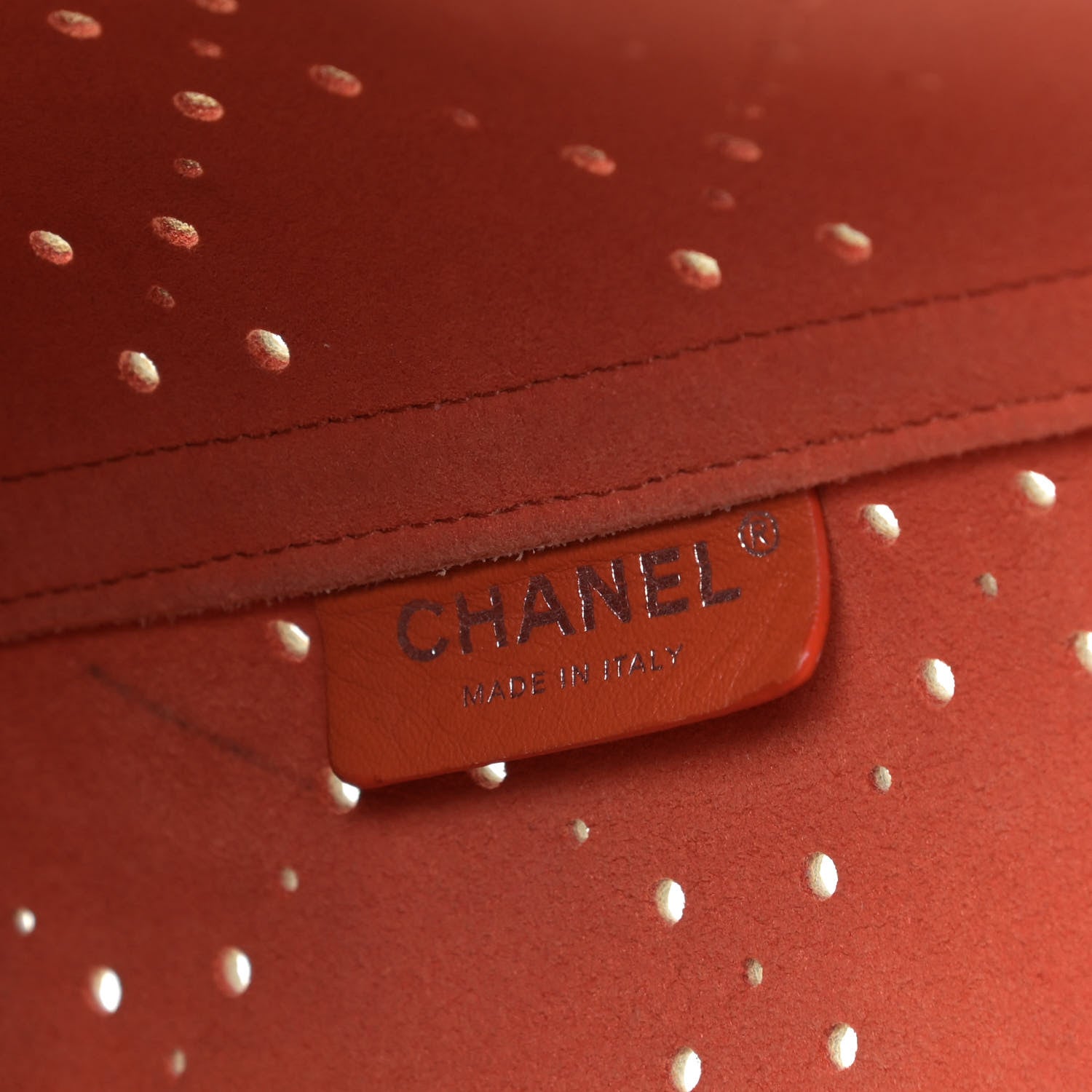 Chanel Perforated Grained Calfskin Small Shopping Tote Light Coral 14 of 29