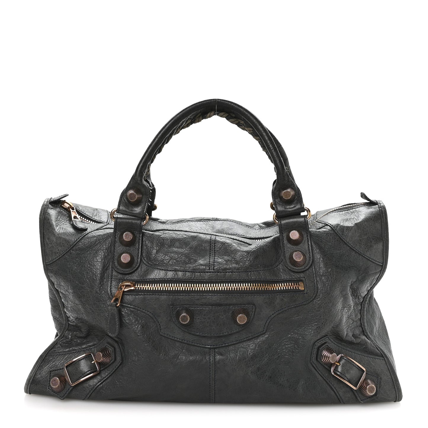 Agneau Giant 21 Rose Gold Hardware Work  Anthracite