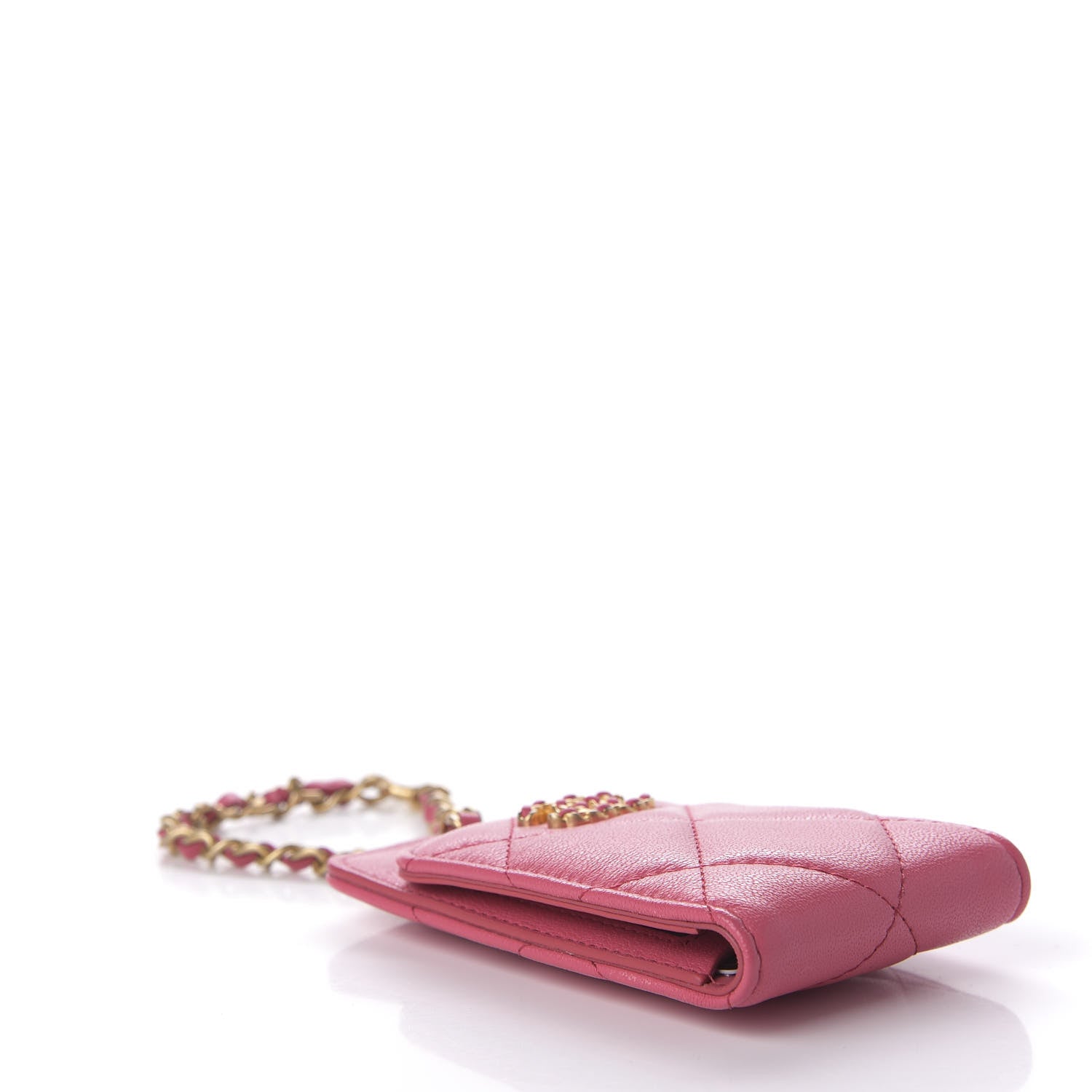 Chanel Lambskin Quilted Chanel 19 Luggage Tag Pink 4 of 8