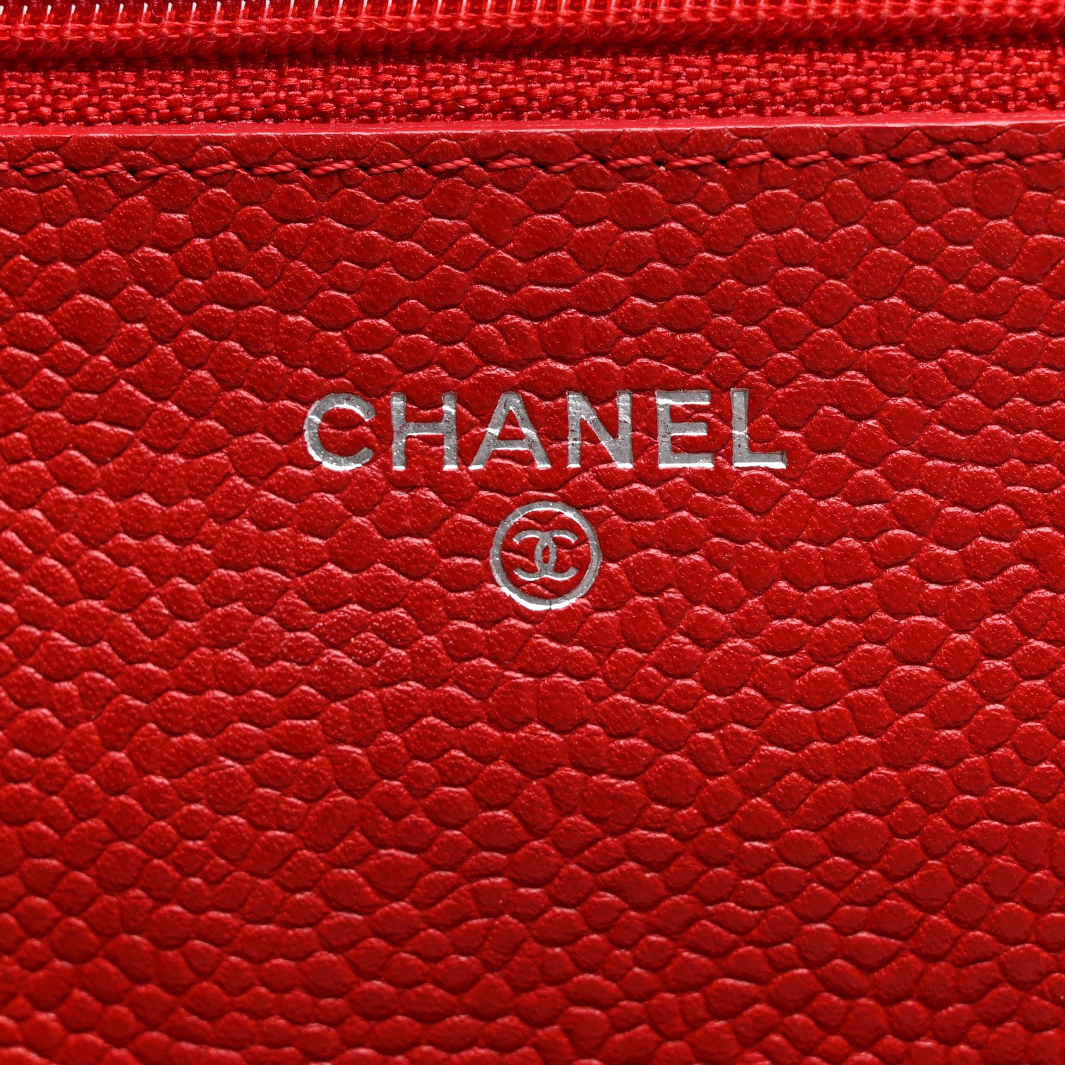 Chanel Caviar Quilted Wallet On Chain WOC Red 6 of 12