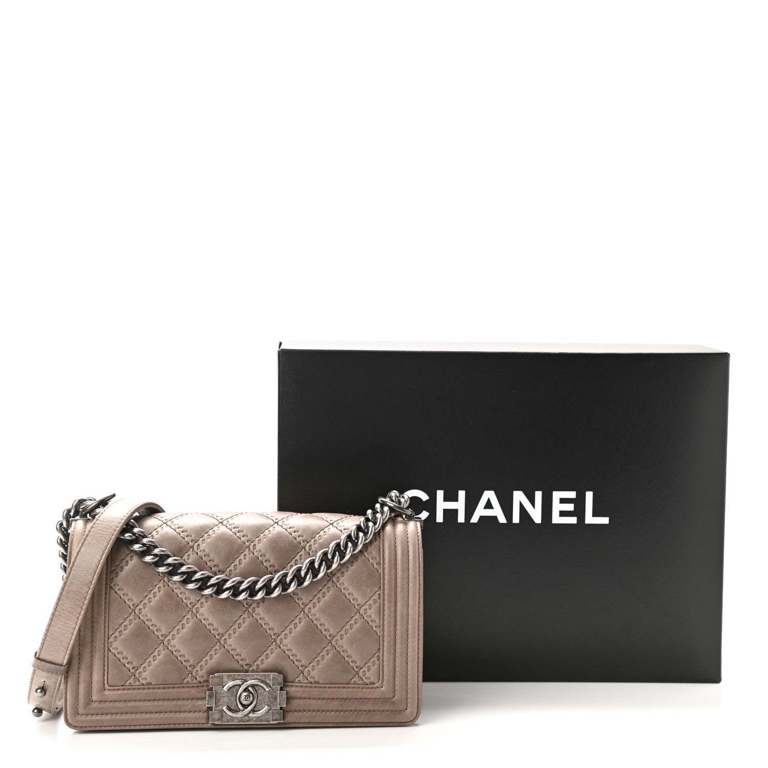 Chanel Calfskin Double Stitch Medium Boy Flap Brown 11 of 11