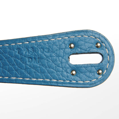 Hermes Taurillon Clemence Lindy 30 Blue Jean 8 of 19