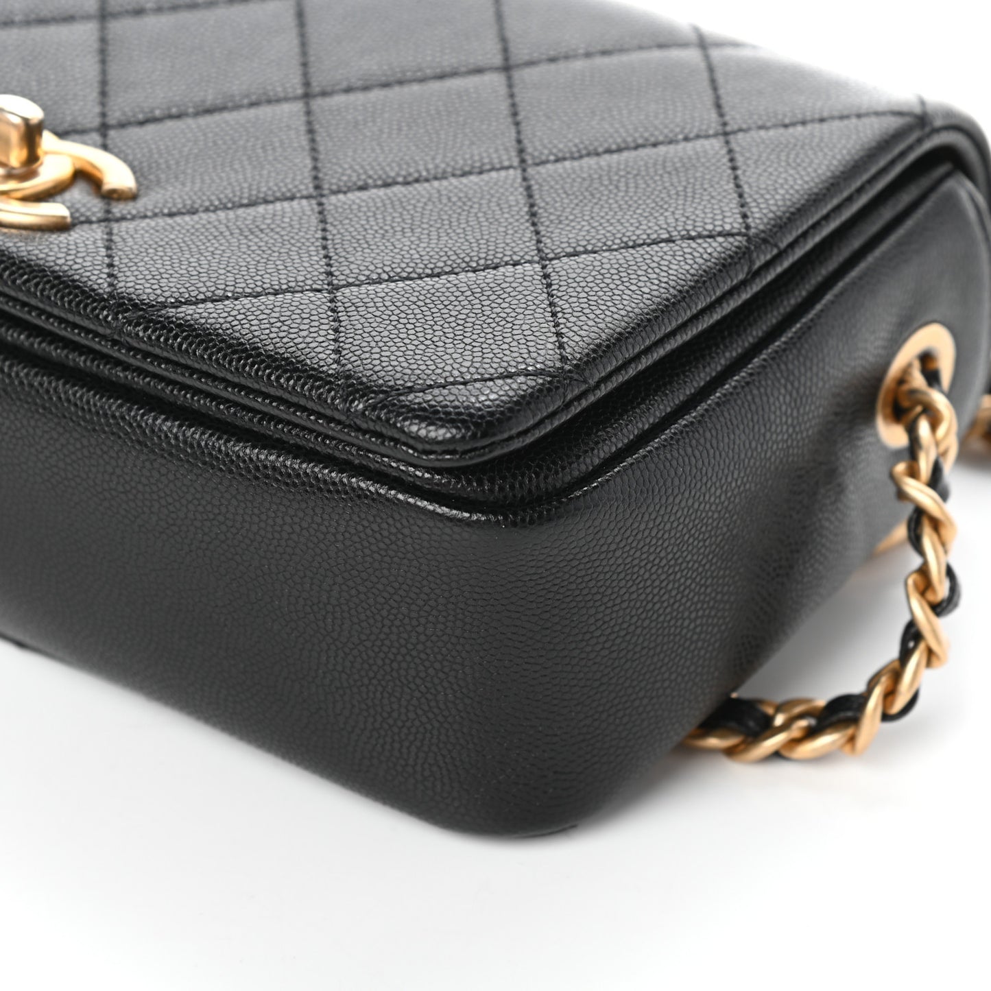 Caviar Quilted Small Fashion Therapy Flap Bag Black