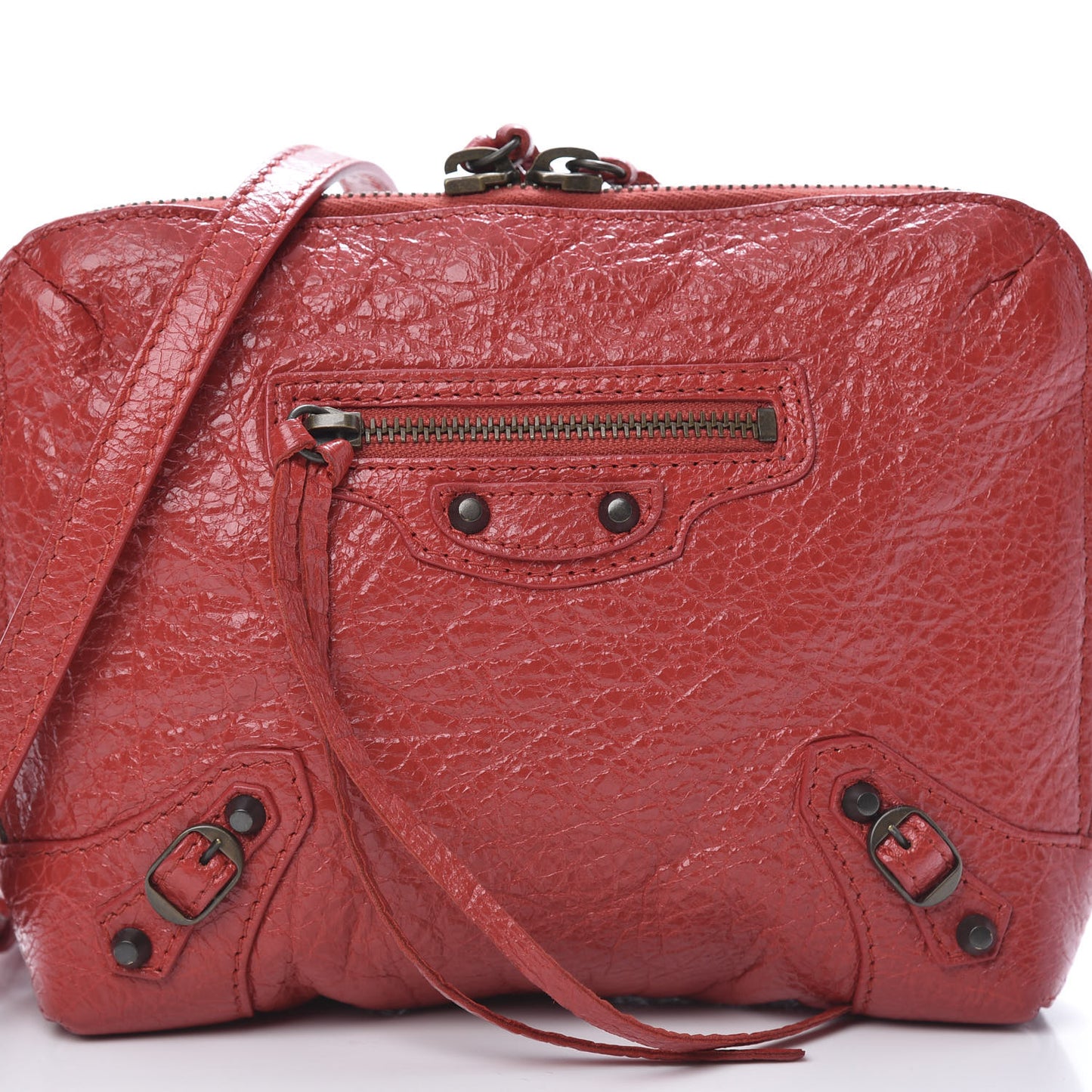 Agneau Classic Hardware XS Reporter Crossbody Rouge Tango