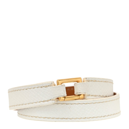 Hermes Epsom Rivale Double Tour Bracelet S White 3 of 8