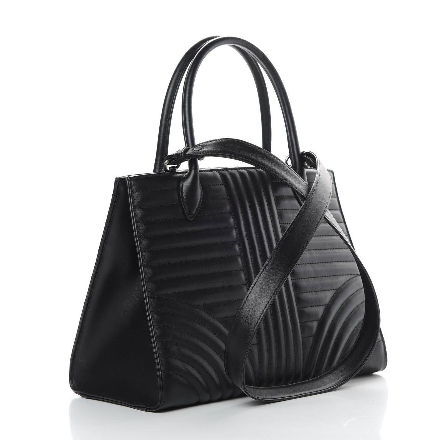 Soft Calfskin Impunture Diagramme Tote Black