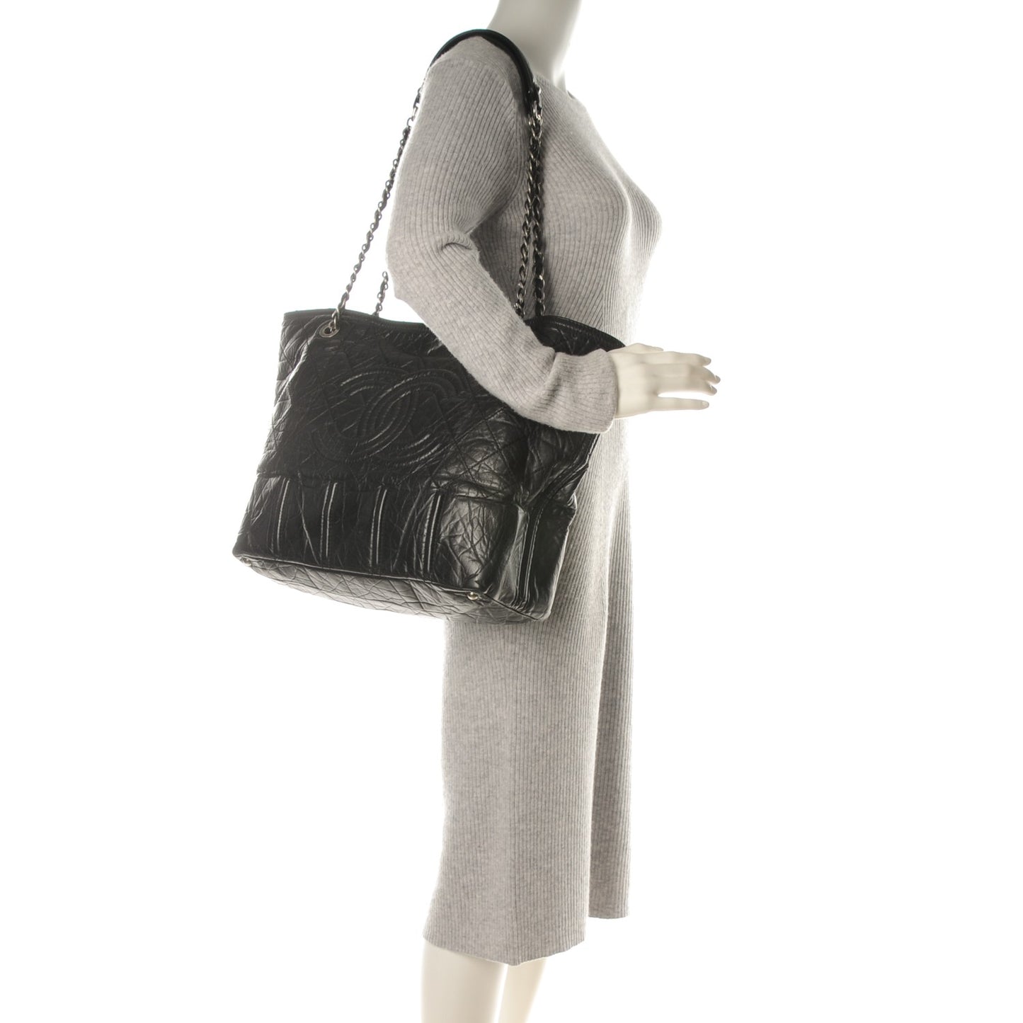 Calfskin Large Shopping In Moscow Tote Black