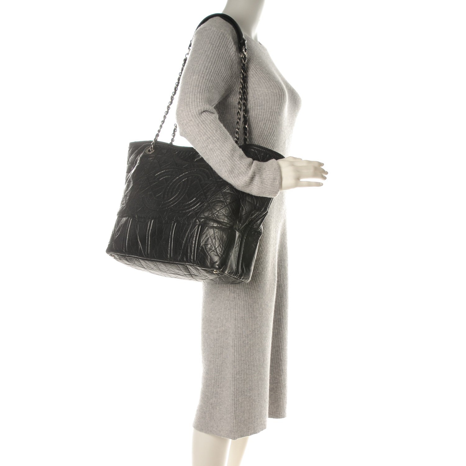 Chanel Calfskin Large Shopping In Moscow Tote Black 2 of 7