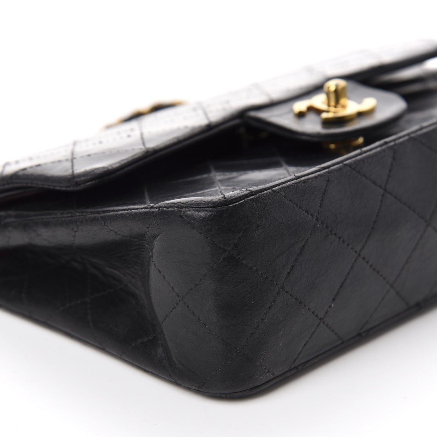Lambskin Quilted Small Double Flap Black