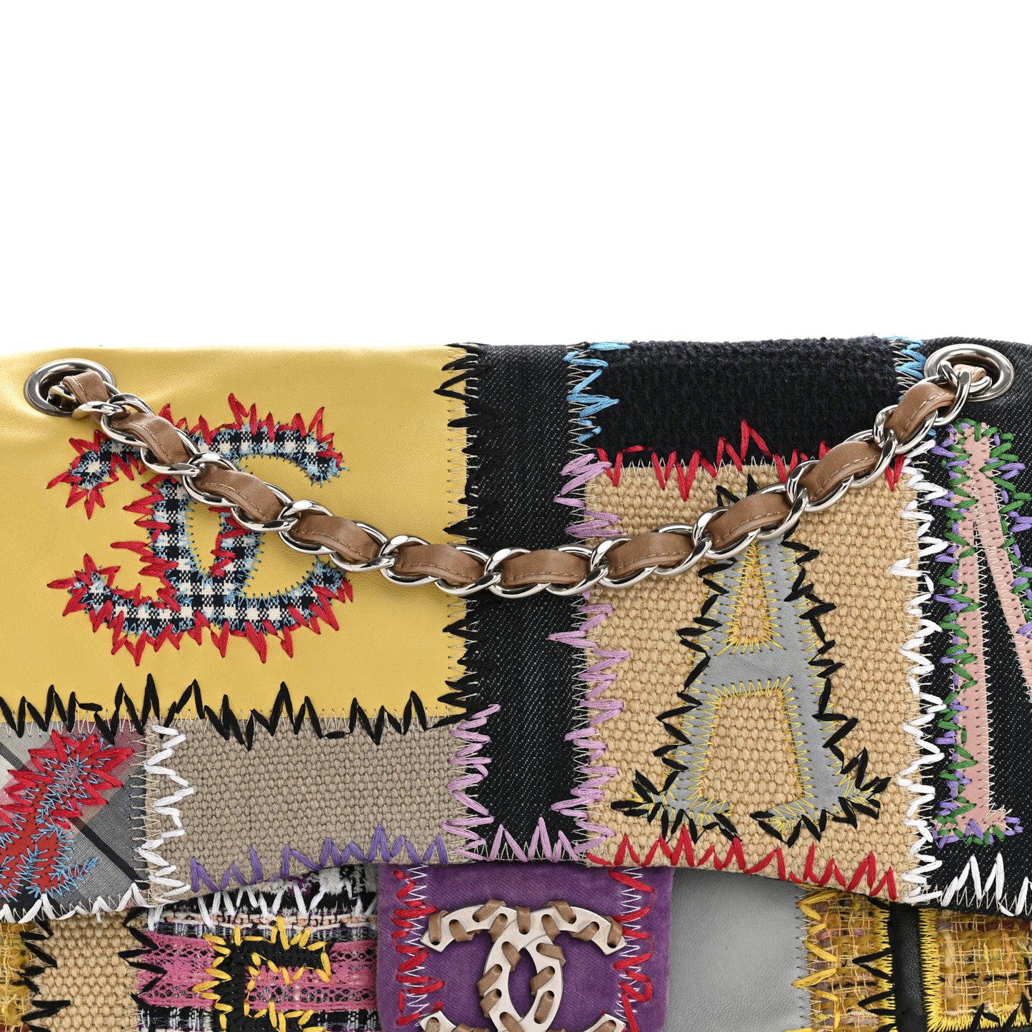 Patchwork Jumbo Flap Yellow Multicolor