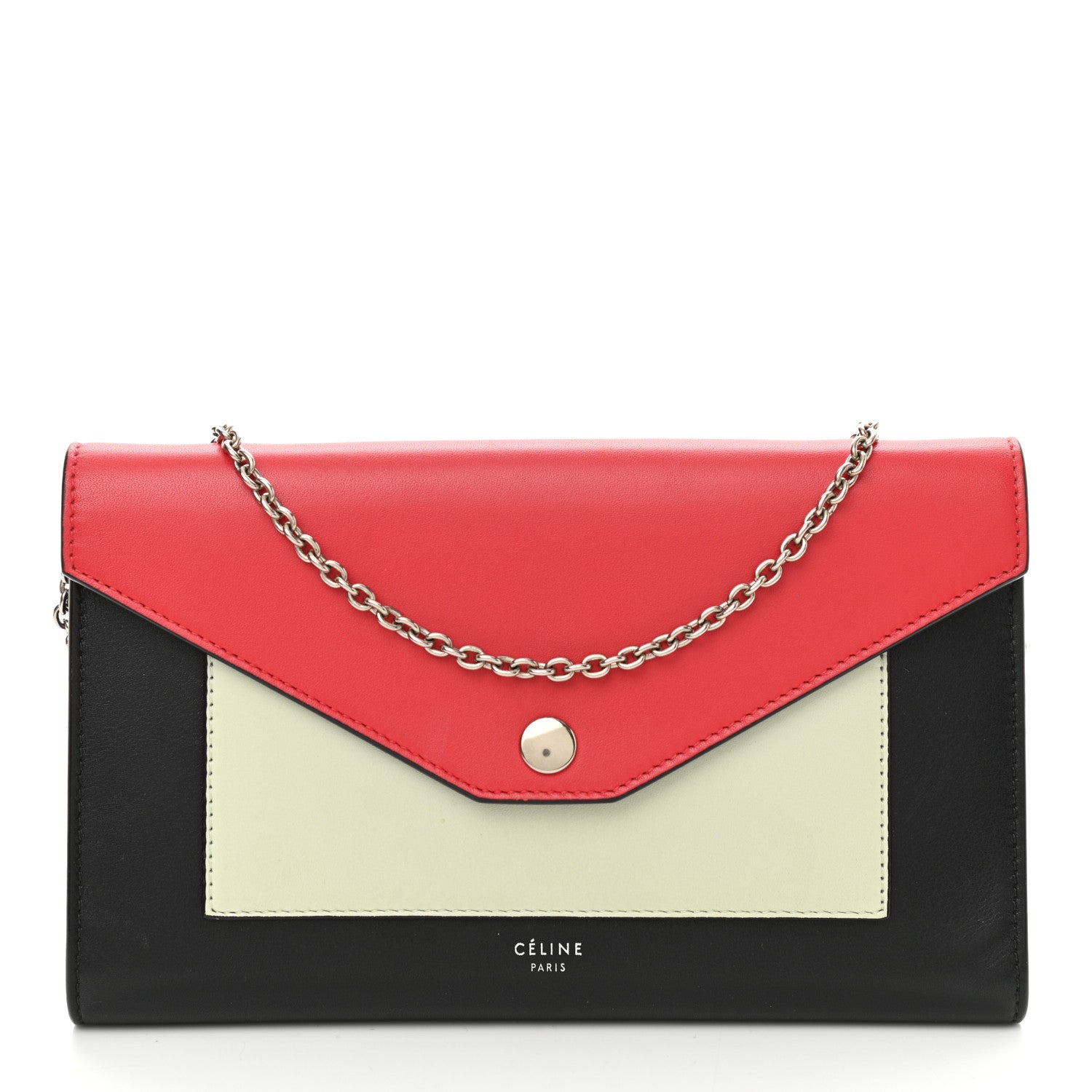Celine Shiny Calfskin Clutch on a Chain Multicolor 1 of 11