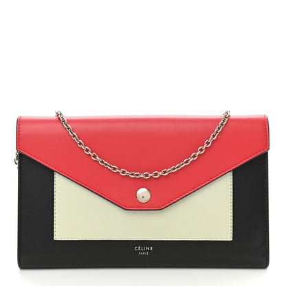 Celine Shiny Calfskin Clutch on a Chain Multicolor 1 of 11
