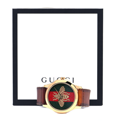 Gucci Stainless Steel Calfskin 38mm Le Marché Des Merveilles Bee Quartz Watch 5 of 5