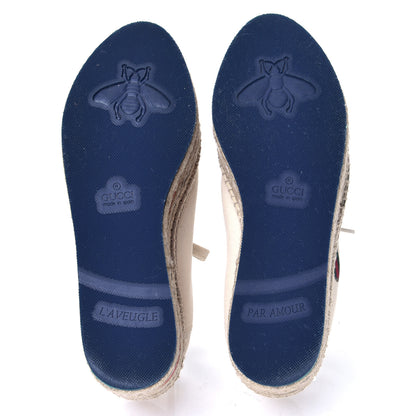 Gucci Canvas Logo Lace-Up Platform Espadrilles 35 Greggio Grege 4 of 4
