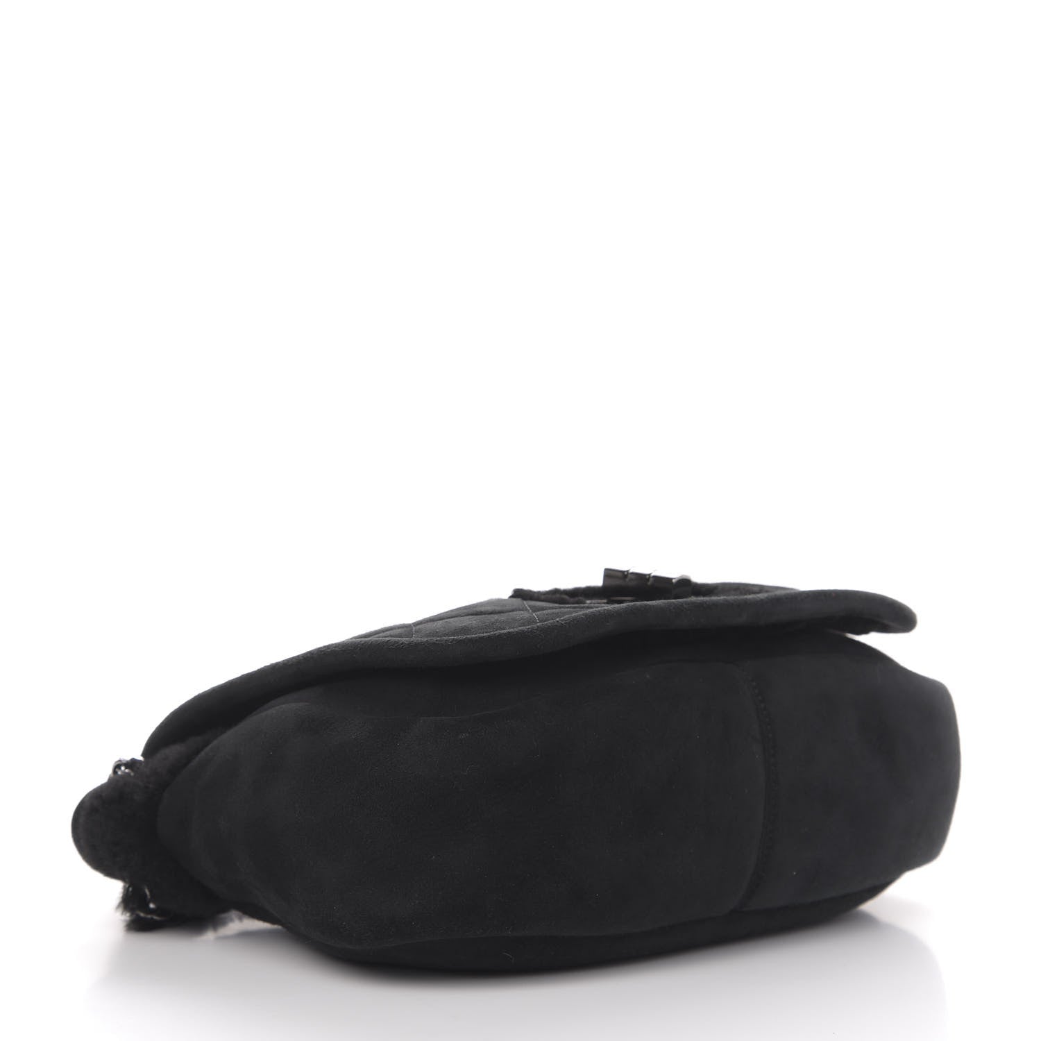 Chanel Shearling Quilted Mademoiselle Flap Black 4 of 10