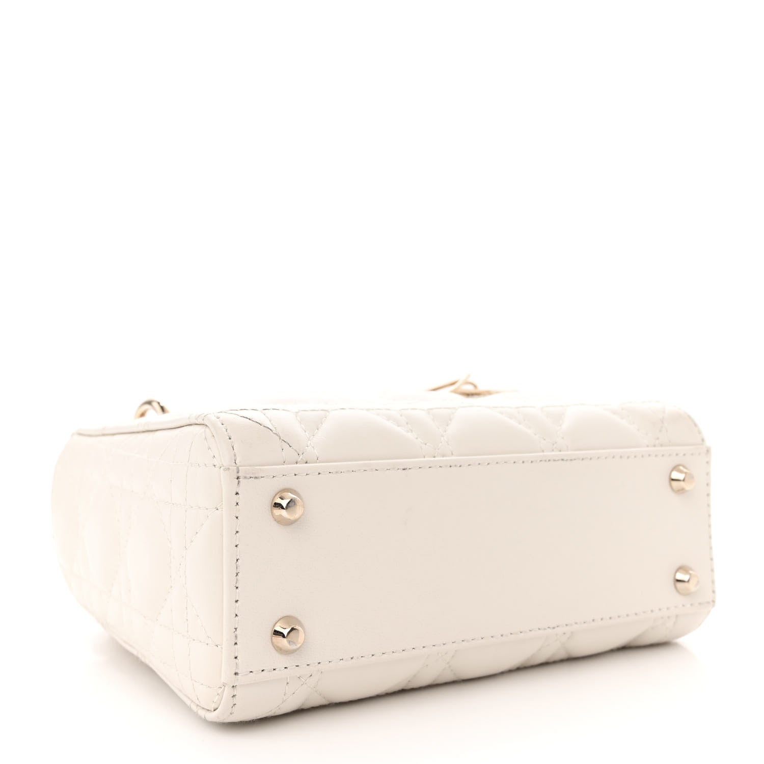 Christian Dior Lambskin Cannage Mini Lady Dior Latte 3 of 14