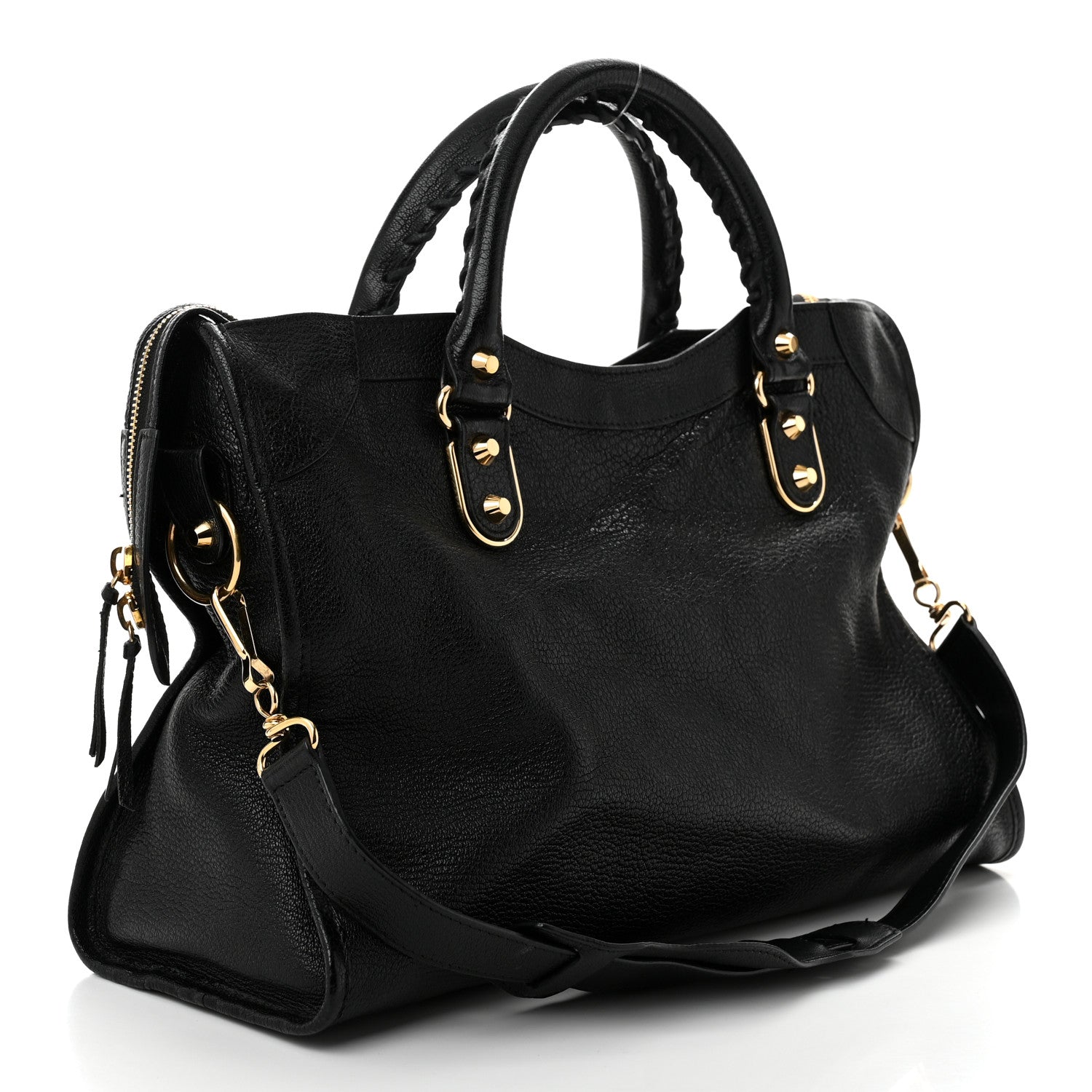 Balenciaga Chevre Gold Metallic Edge Hardware City Black 4 of 12