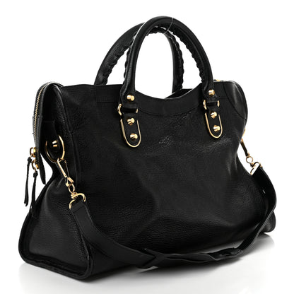 Balenciaga Chevre Gold Metallic Edge Hardware City Black 4 of 12