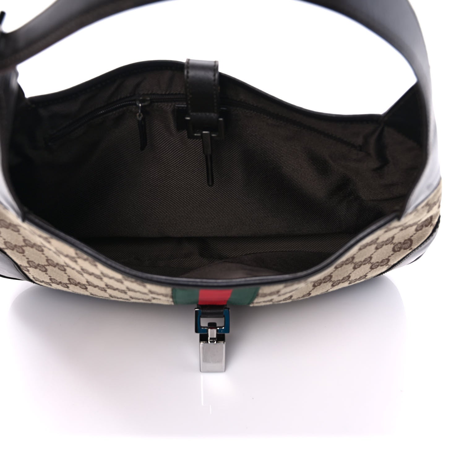 Gucci Monogram Web Jackie O Hobo Dark Brown 5 of 11