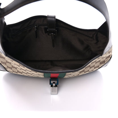 Gucci Monogram Web Jackie O Hobo Dark Brown 5 of 11