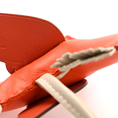 Hermes Milo Lambskin Grigri Rodeo Pegase Horse Bag Charm PM Orange Poppy Craie Terre Battue 4 of 6
